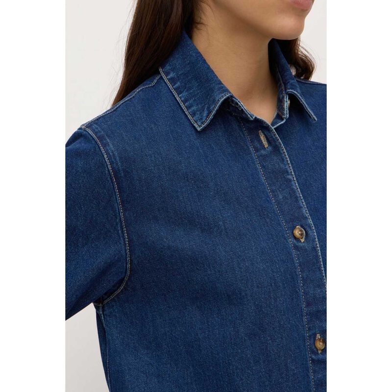 Assembly Label Neera Denim Mini Shirt Dress Heritage Blue image number 2